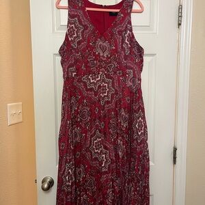 Elegant Red Paisley Women's Dress